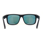 Color Mirror Mens Sport Rectangle Horn Rim Plastic Sunglasses