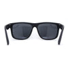 Mens Sport Rectangle Horn Rim Plastic Dark Black Lens Sunglasses