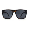 Mens Sport Rectangle Horn Rim Plastic Dark Black Lens Sunglasses