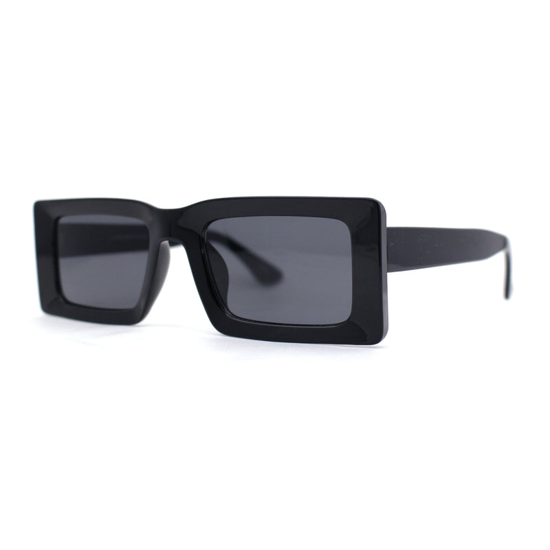 Minimal Squared Rectangle Plastic Mod Plastic Sunglasses