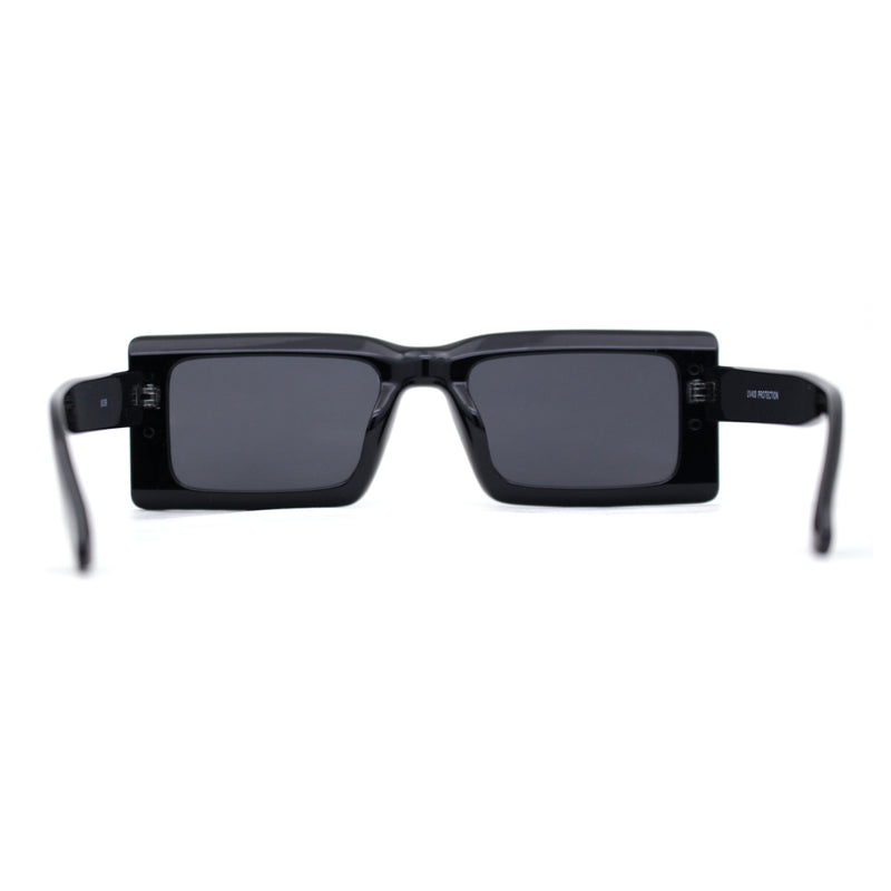 Minimal Squared Rectangle Plastic Mod Plastic Sunglasses