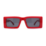 Minimal Squared Rectangle Plastic Mod Plastic Sunglasses