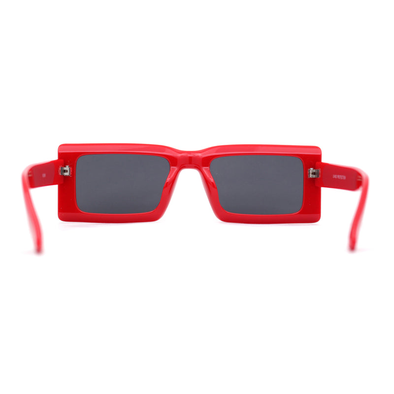 Minimal Squared Rectangle Plastic Mod Plastic Sunglasses