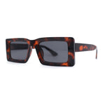 Minimal Squared Rectangle Plastic Mod Plastic Sunglasses