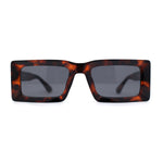 Minimal Squared Rectangle Plastic Mod Plastic Sunglasses