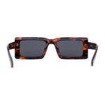 Minimal Squared Rectangle Plastic Mod Plastic Sunglasses