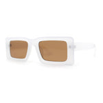 Minimal Squared Rectangle Plastic Mod Plastic Sunglasses