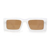 Minimal Squared Rectangle Plastic Mod Plastic Sunglasses