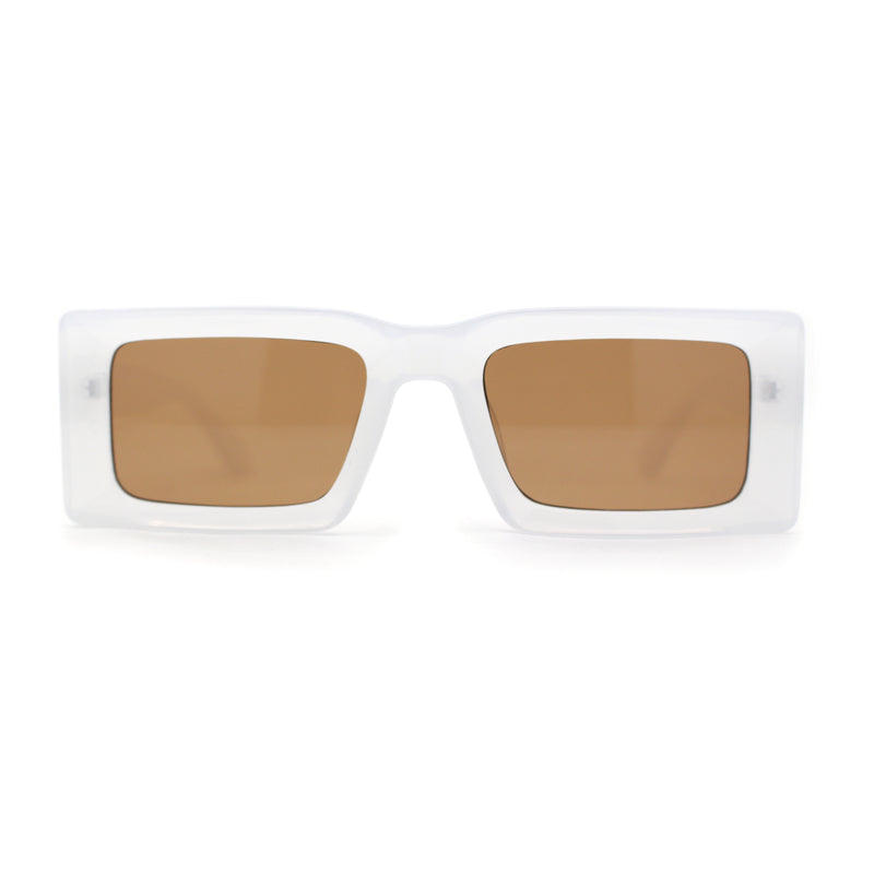 Minimal Squared Rectangle Plastic Mod Plastic Sunglasses