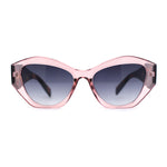 Womens Mod Geometric Angular Cat Eye Plastic Sunglasses