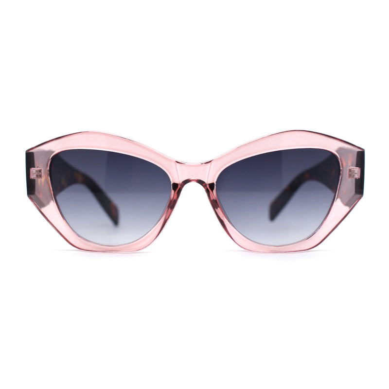 Womens Mod Geometric Angular Cat Eye Plastic Sunglasses