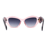 Womens Mod Geometric Angular Cat Eye Plastic Sunglasses