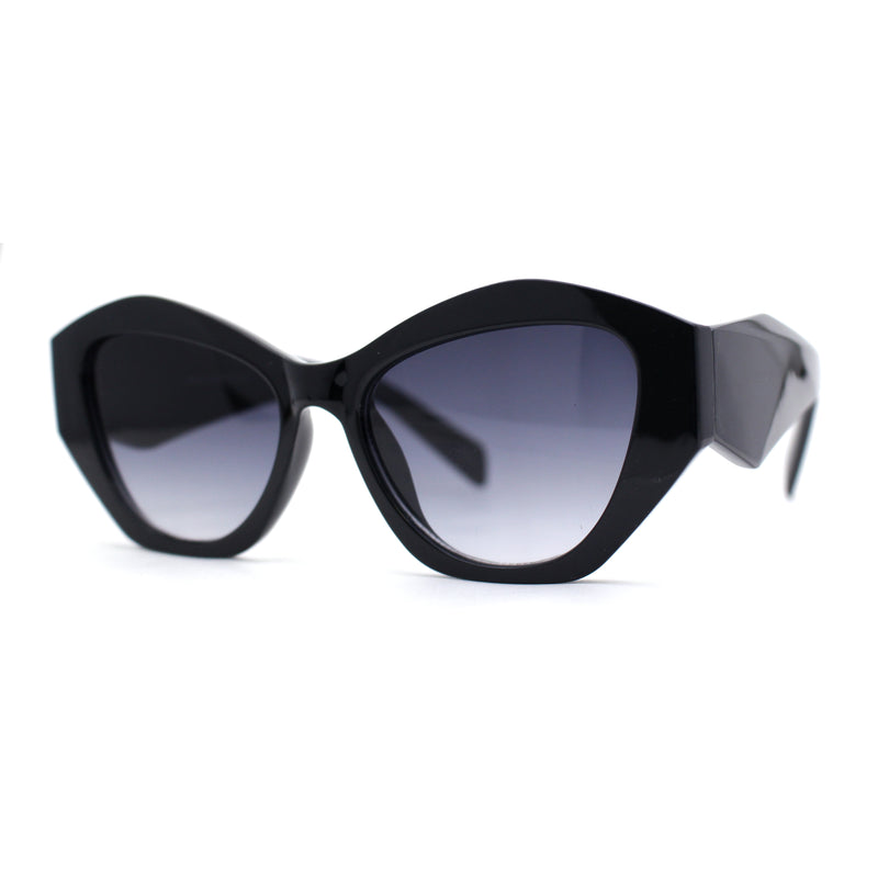 Womens Mod Geometric Angular Cat Eye Plastic Sunglasses