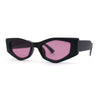 Womens Geometric Angular Mod Thick Bevel Cat Eye Sunglasses