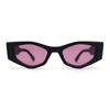 Womens Geometric Angular Mod Thick Bevel Cat Eye Sunglasses