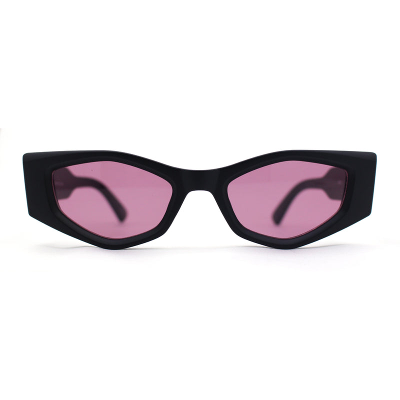 Womens Geometric Angular Mod Thick Bevel Cat Eye Sunglasses