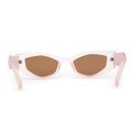 Womens Geometric Angular Mod Thick Bevel Cat Eye Sunglasses