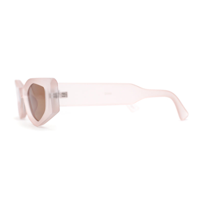 Womens Geometric Angular Mod Thick Bevel Cat Eye Sunglasses
