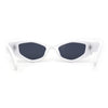 Womens Geometric Angular Mod Thick Bevel Cat Eye Sunglasses