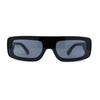 Retro Shield Narrow Rectangle Flat Top Plastic Sunglasses