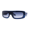 Retro Shield Narrow Rectangle Flat Top Plastic Sunglasses