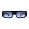 Retro Shield Narrow Rectangle Flat Top Plastic Sunglasses