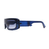 Retro Shield Narrow Rectangle Flat Top Plastic Sunglasses