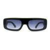 Retro Shield Narrow Rectangle Flat Top Plastic Sunglasses