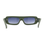 Retro Shield Narrow Rectangle Flat Top Plastic Sunglasses