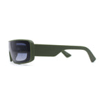 Retro Shield Narrow Rectangle Flat Top Plastic Sunglasses