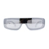 Retro Shield Narrow Rectangle Flat Top Plastic Sunglasses