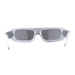 Retro Shield Narrow Rectangle Flat Top Plastic Sunglasses