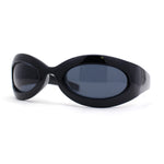 Trendy Thick Plastic Exaggerated Oval 90s Sport Sunglasses