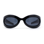 Trendy Thick Plastic Exaggerated Oval 90s Sport Sunglasses