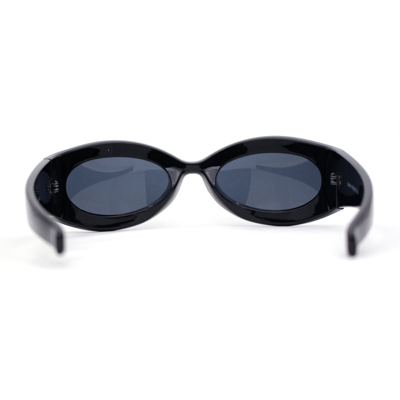 Trendy Thick Plastic Exaggerated Oval 90s Sport Sunglasses