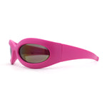 Trendy Thick Plastic Exaggerated Oval 90s Sport Sunglasses