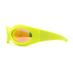 Trendy Thick Plastic Exaggerated Oval 90s Sport Sunglasses