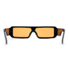 Square Futurist Shield Narrow Rectangle Flat Top Plastic Sunglasses