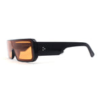 Square Futurist Shield Narrow Rectangle Flat Top Plastic Sunglasses