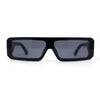 Square Futurist Shield Narrow Rectangle Flat Top Plastic Sunglasses