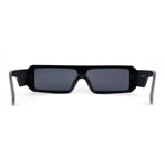 Square Futurist Shield Narrow Rectangle Flat Top Plastic Sunglasses