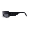 Square Futurist Shield Narrow Rectangle Flat Top Plastic Sunglasses