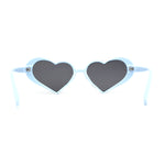 Girly Iridescent Rhinestone Bubbly Heart Plastic Sunglasses