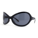 Exaggerated Oversized Sporty Wrap 90s Dragonfly Plastic Sunglasses