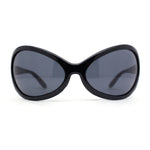 Exaggerated Oversized Sporty Wrap 90s Dragonfly Plastic Sunglasses