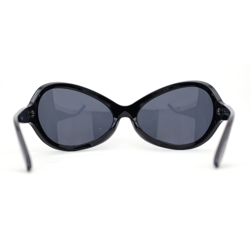 Exaggerated Oversized Sporty Wrap 90s Dragonfly Plastic Sunglasses