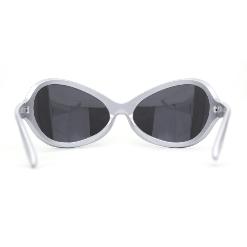 Exaggerated Oversized Sporty Wrap 90s Dragonfly Plastic Sunglasses