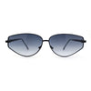 Narrow Tapered Side Tear Drop Shape Metal Rim Hipster Sunglasses