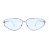 Narrow Tapered Side Tear Drop Shape Metal Rim Hipster Sunglasses