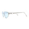 Narrow Tapered Side Tear Drop Shape Metal Rim Hipster Sunglasses